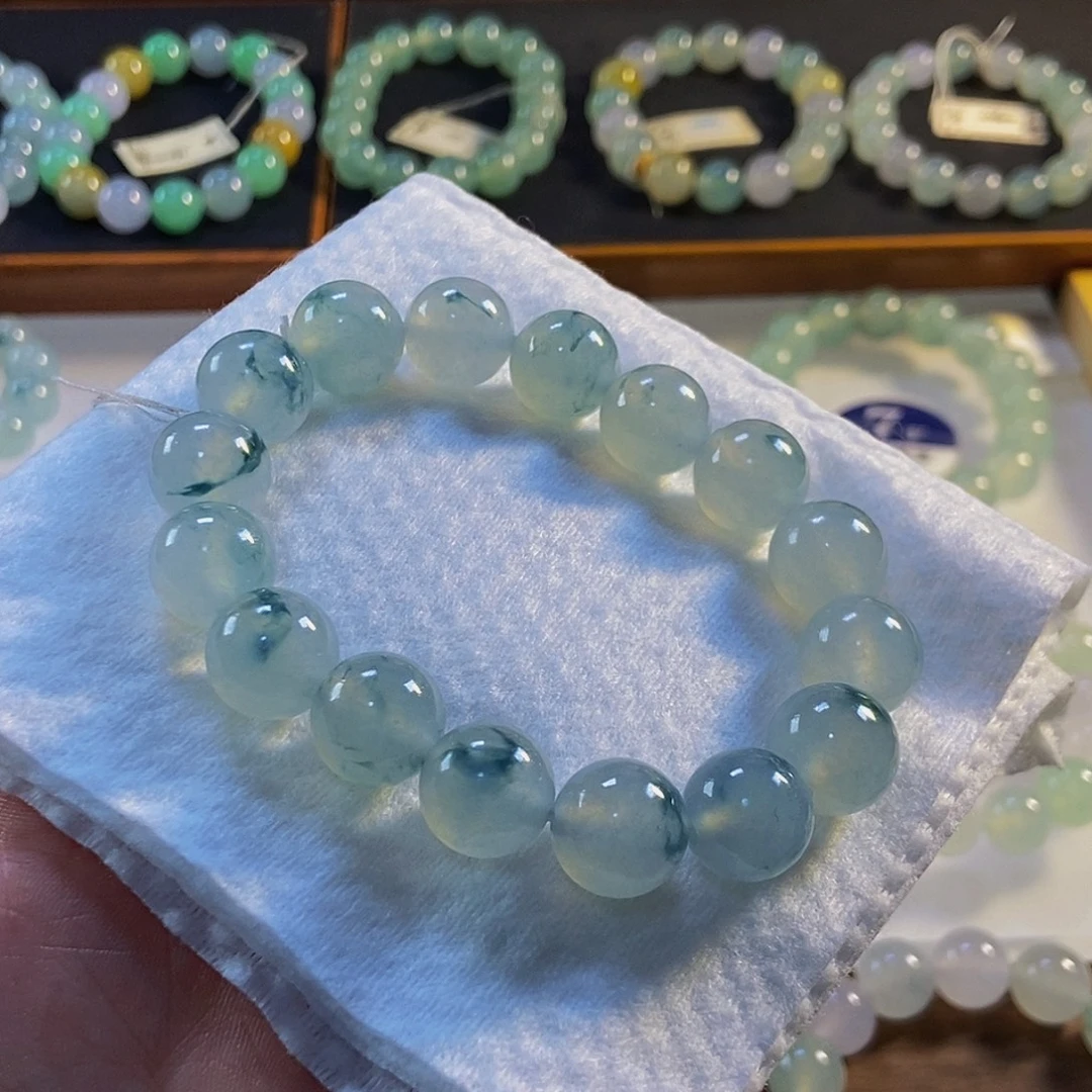 定制翡翠未镶嵌翡翠手串卡12.6