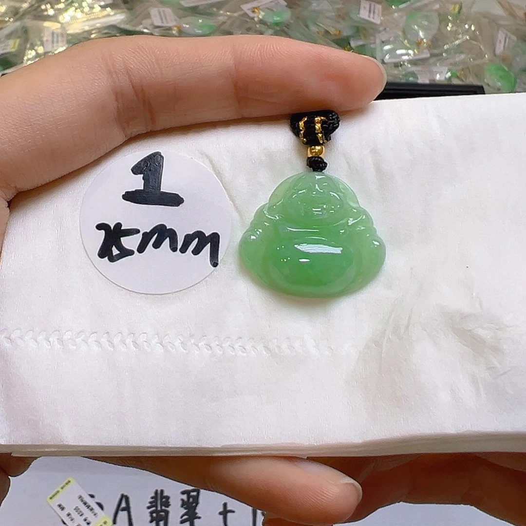 翡翠足金镶嵌吊坠(不含链)翡翠