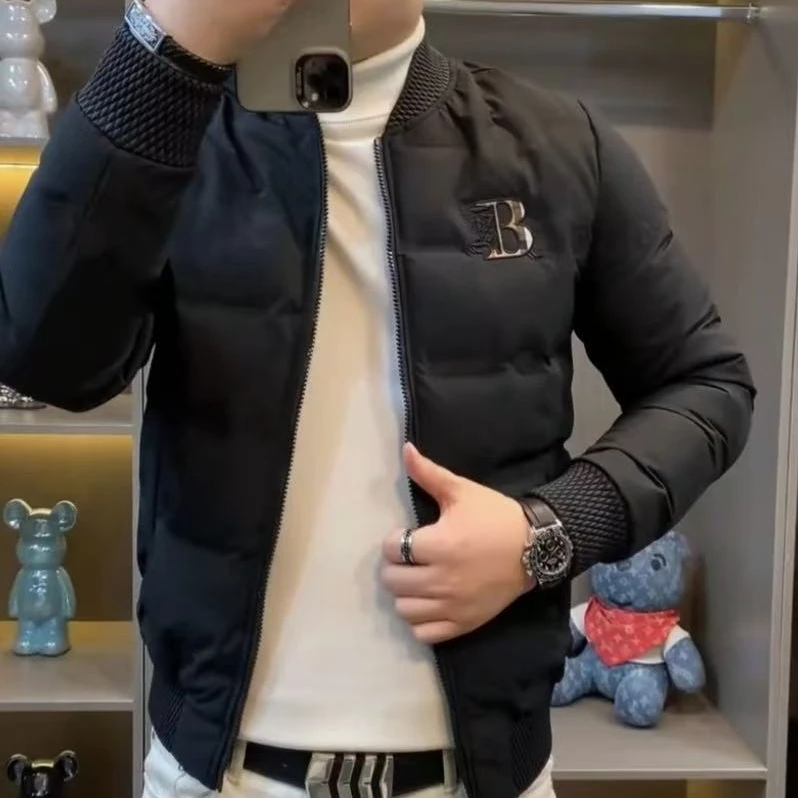 2025秋冬新款加厚棉服男欧货休闲时尚潮流百搭男士棒球服领棉衣男