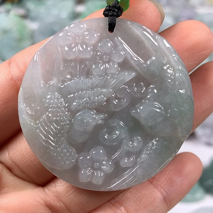 颈饰未镶嵌翡翠鸟语花香福利