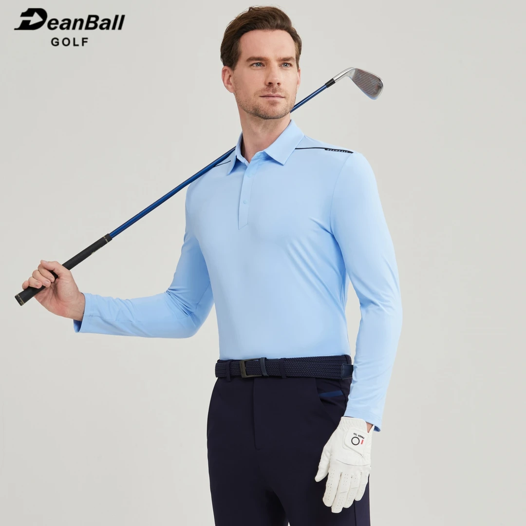 DEANBALL高尔夫时尚男长袖翻领速干弹力修身T恤POLO衫GOLF球衣服