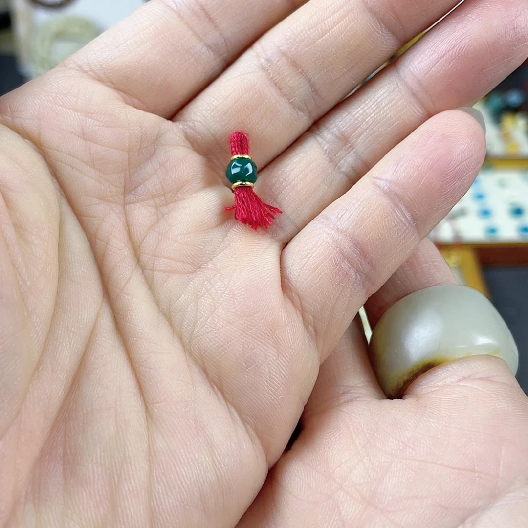 绿松石侧挂18K金镶嵌孙*生