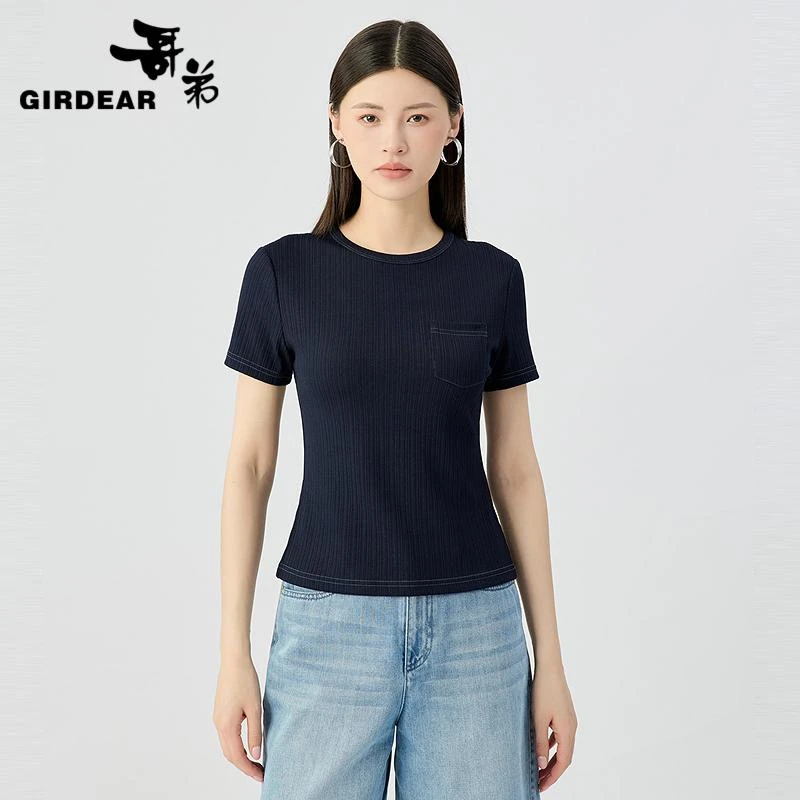 GIRDEAR/哥弟经典百搭舒适时尚通勤简约国标圆领超值T恤130060