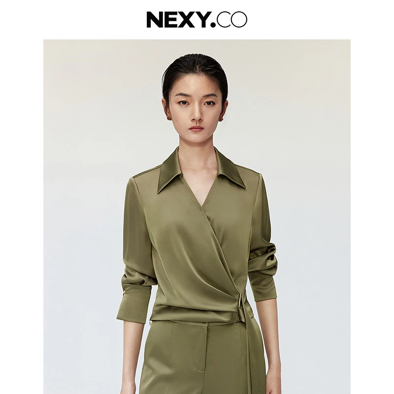 【商场同款】NEXY.CO/奈蔻显瘦气质长袖时尚小众法式上衣XD02429E4
