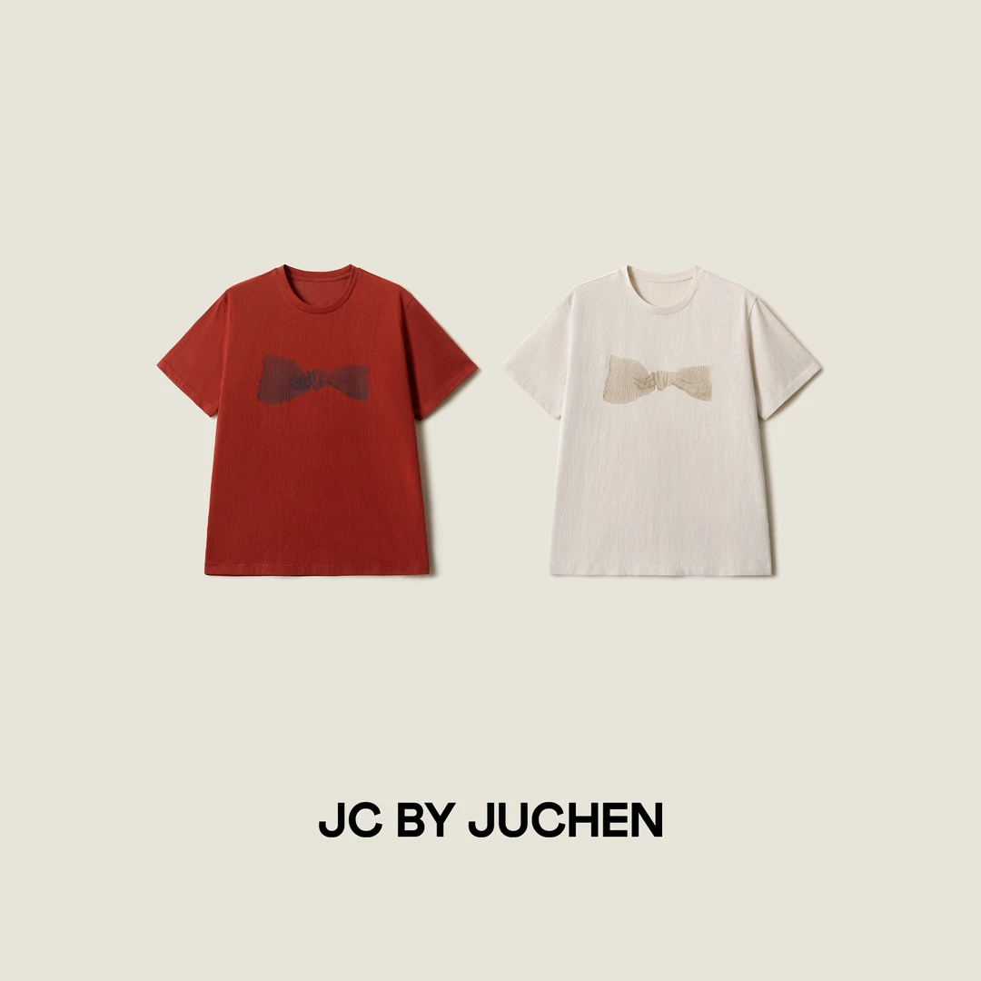 甜酷蝴蝶结印花舒适棉质圆领百搭休闲短袖T恤 SS064555