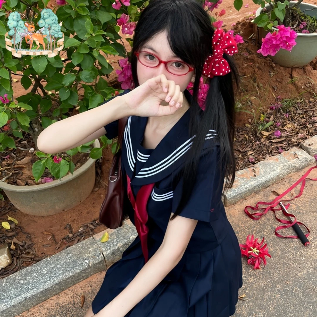 【鹿森町】原创绀三本JK制服基础款藏青色学院风校供中间水手服推荐