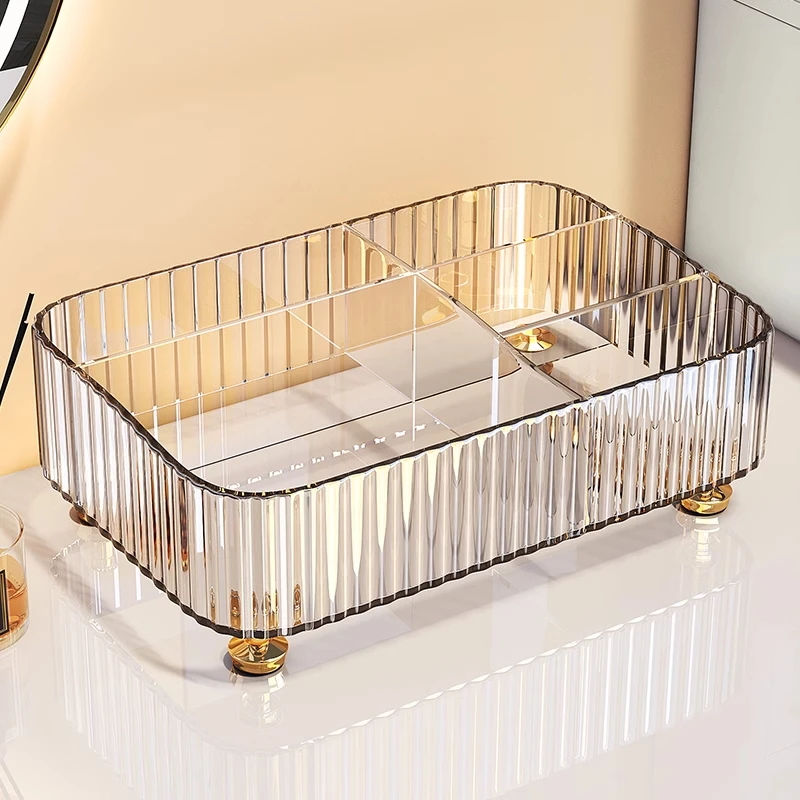 俊主厨桌面收纳盒化妆品茶几纸巾高档整理盒多功能遥控器杂物架