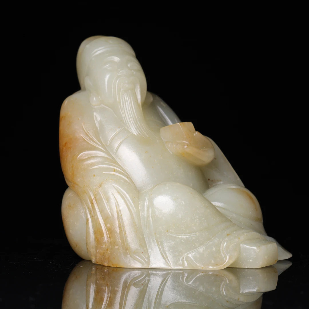 清代和田玉太白醉酒人物