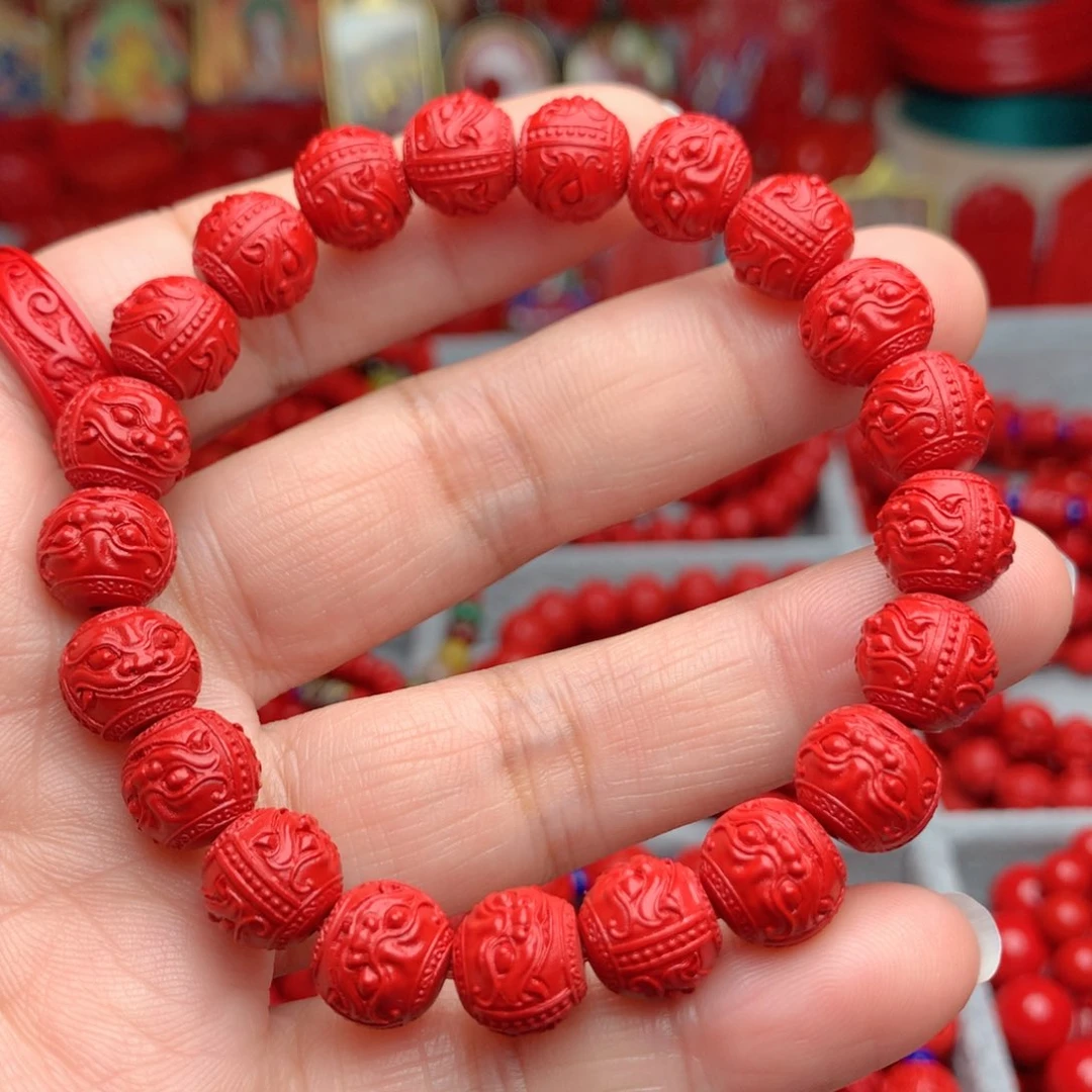 天然辰砂工艺品朱砂貔貅手串