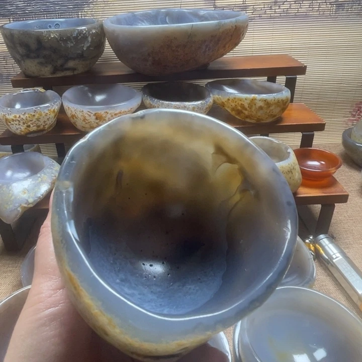 菀***玉天然玛瑙原石碗原色