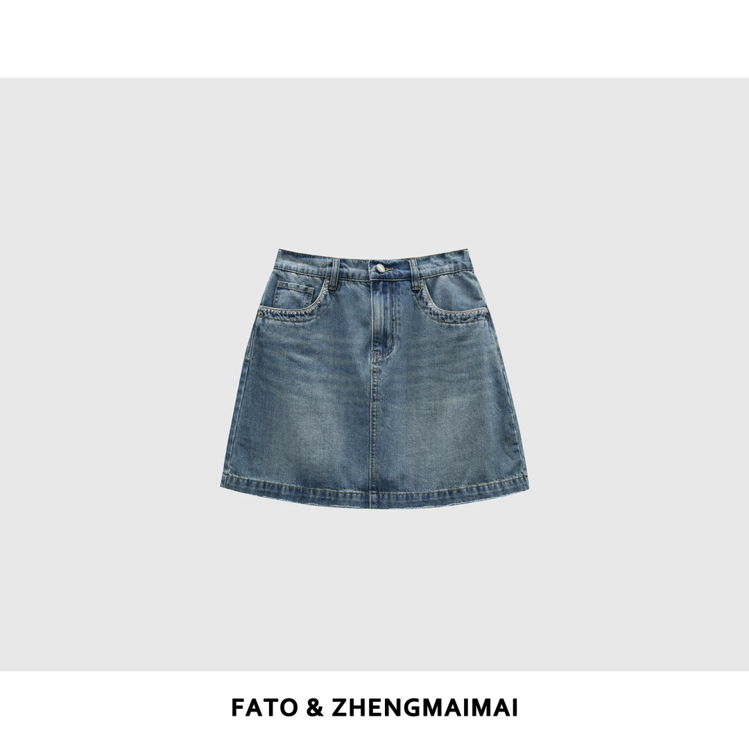 fattonny郑买买【海岸线】夏季新款休闲百搭水洗牛仔短裙 QX50508K1