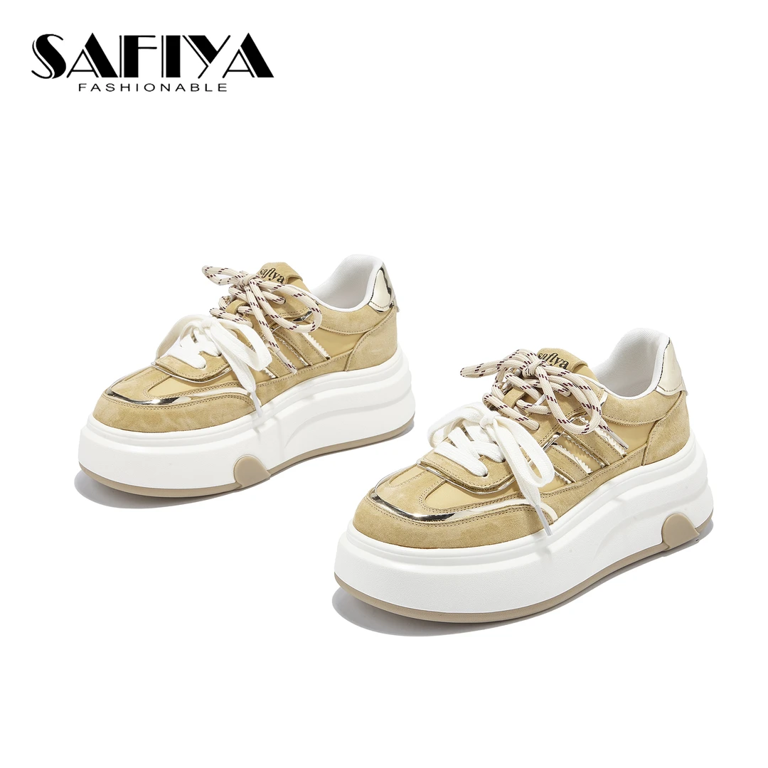 索菲娅Safiya2025春季新款时尚休闲舒适厚底增高小白鞋SFD1111B11