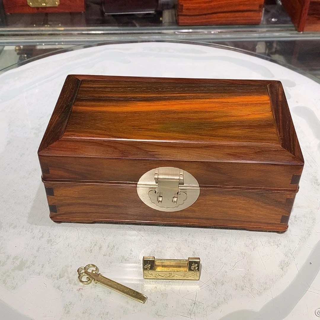 交趾黄檀（大红酸枝）独板首饰盒20/12/7.5