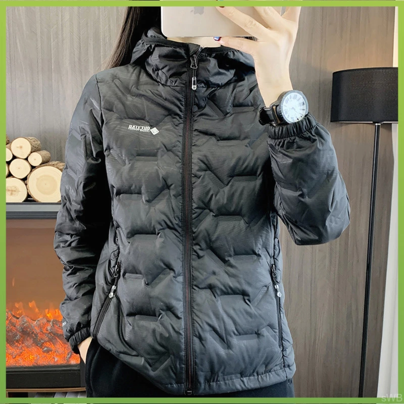 短款户外羽绒服保暖三防连帽防风防水徒步休闲登山服装轻薄防寒