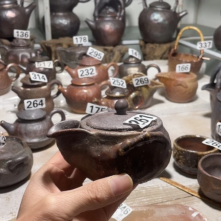 纯手工捏制柴烧茶具