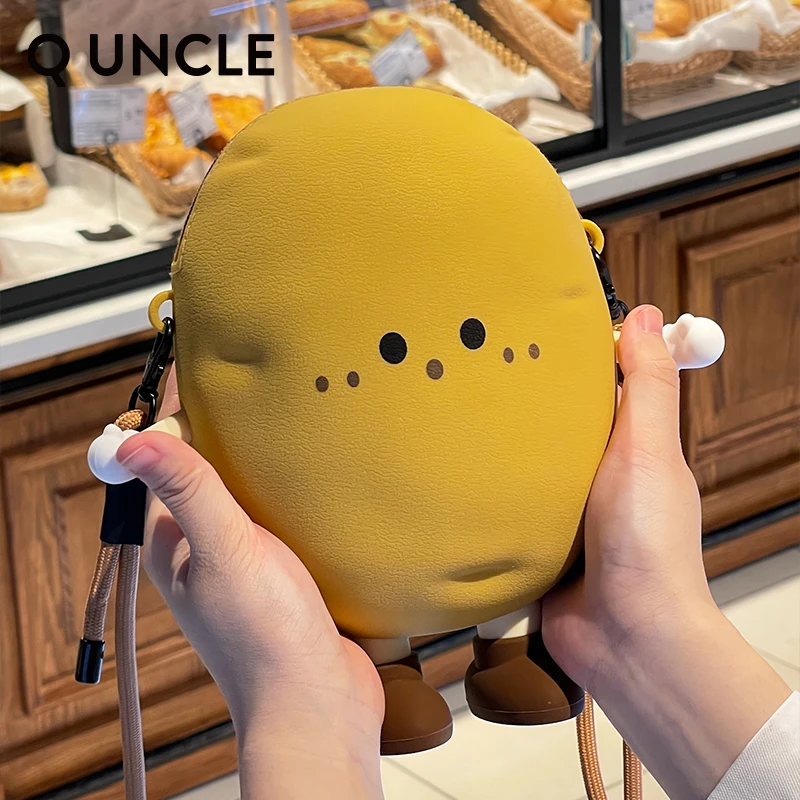 Q版大叔可爱土豆手机包女士休闲单肩斜挎包呆萌大容量硅胶礼物