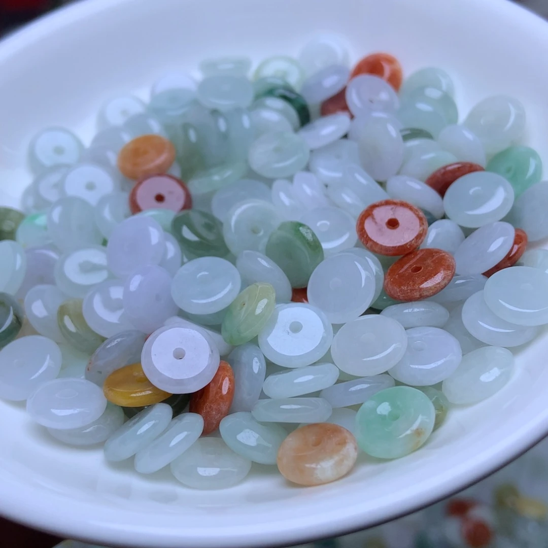 手链翡翠未镶嵌卡9冰平安扣50个