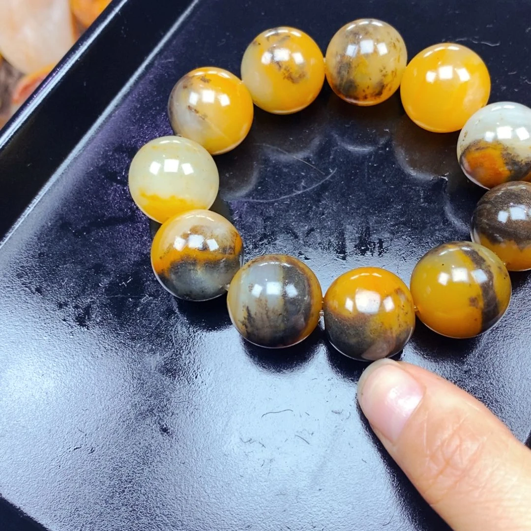 石英质玉（黄龙玉）未镶嵌项链