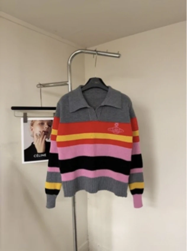 铜合金项链 时尚买手潮流 wanne 链接【彩虹条纹针织】