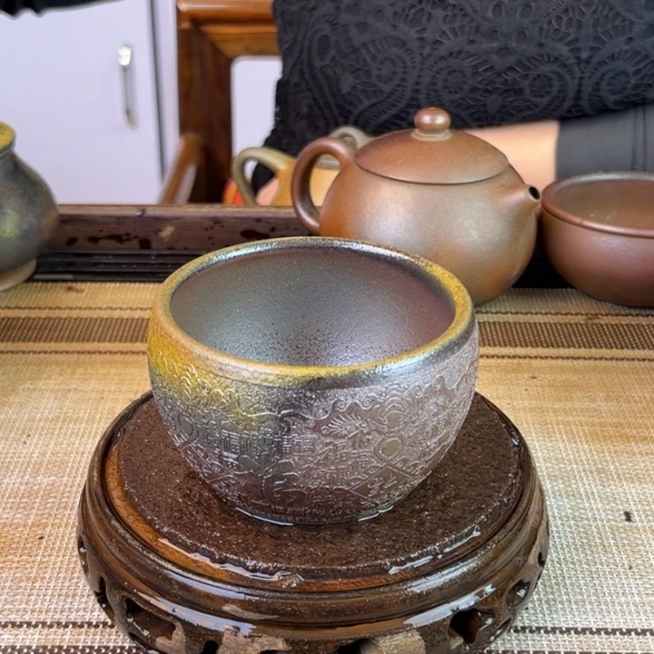 茶壶紫砂底槽清柴烧180cc