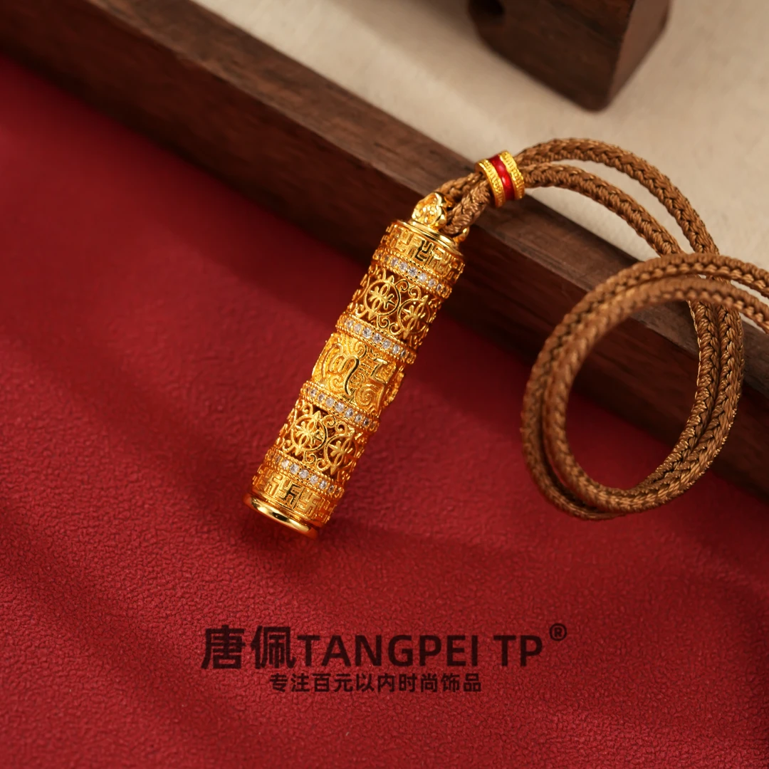 非金属布艺项链 设计感八宝魔法棒拉丝花筒编绳项链气质时尚饰品