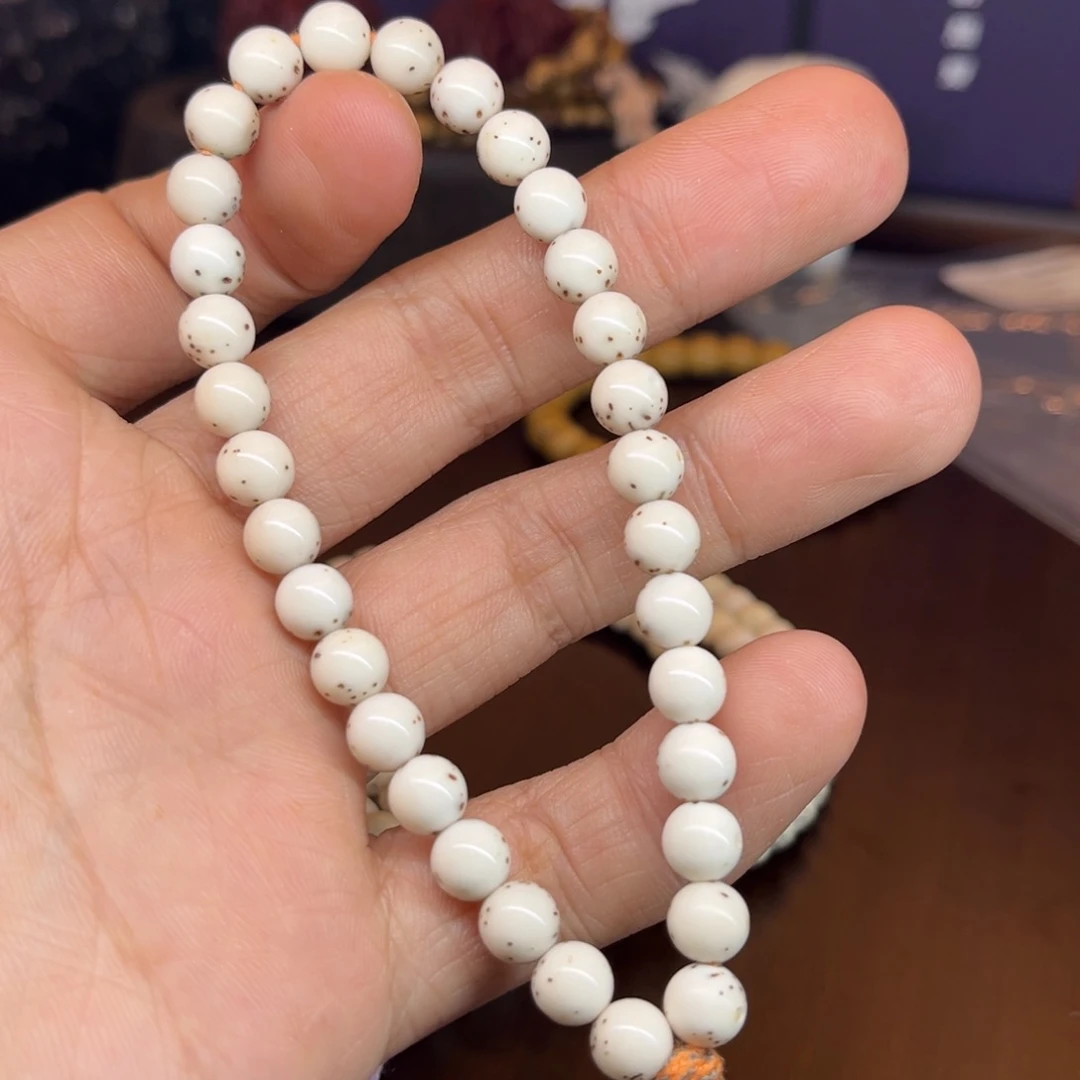 星月菩提把件卡7三分之二留白灰背细星白冰糯头条