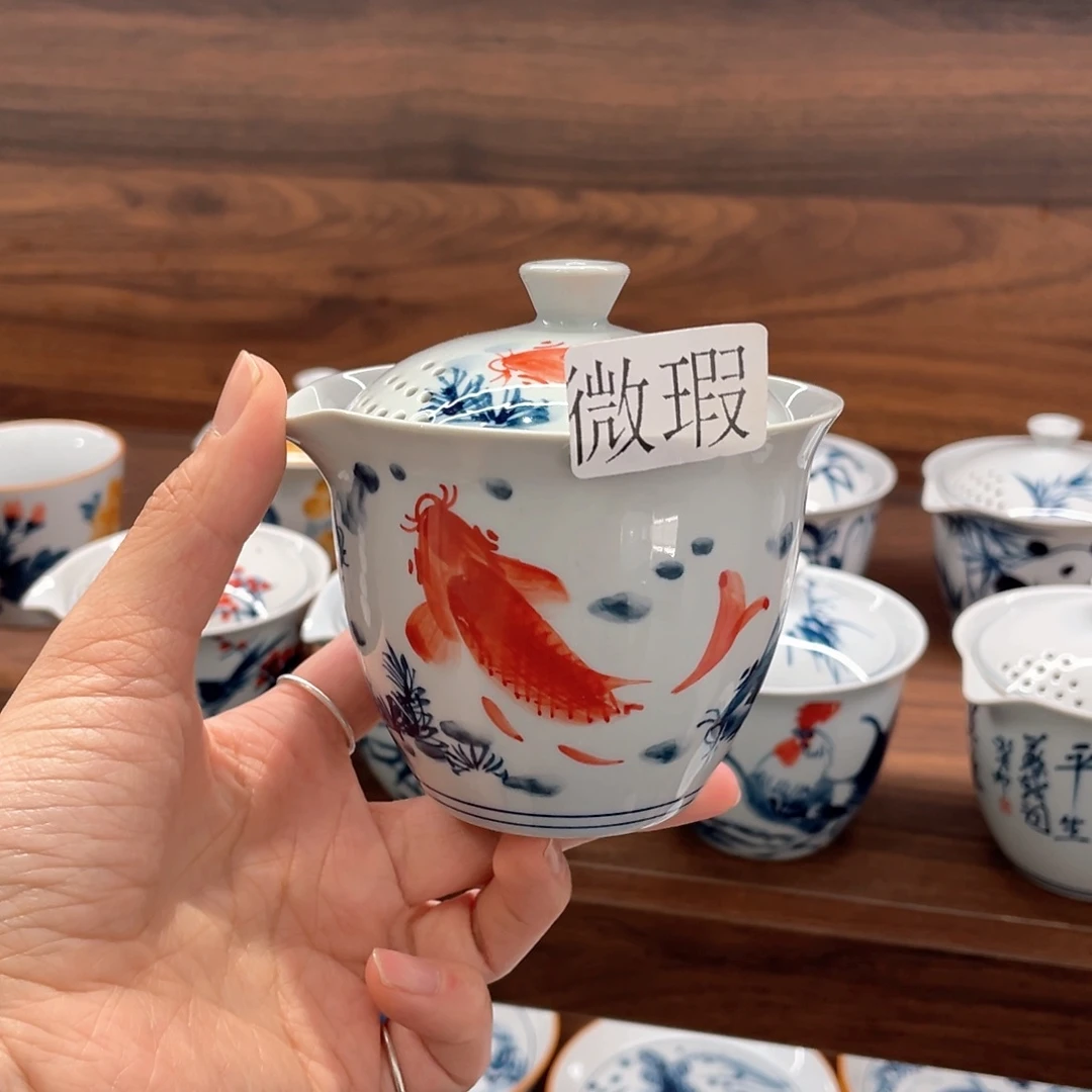 微瑕釉下彩纯手绘