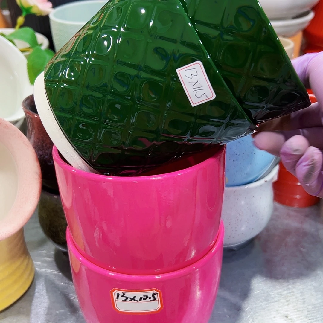 有孔外贸尾单陶瓷花盆凑单10米包邮