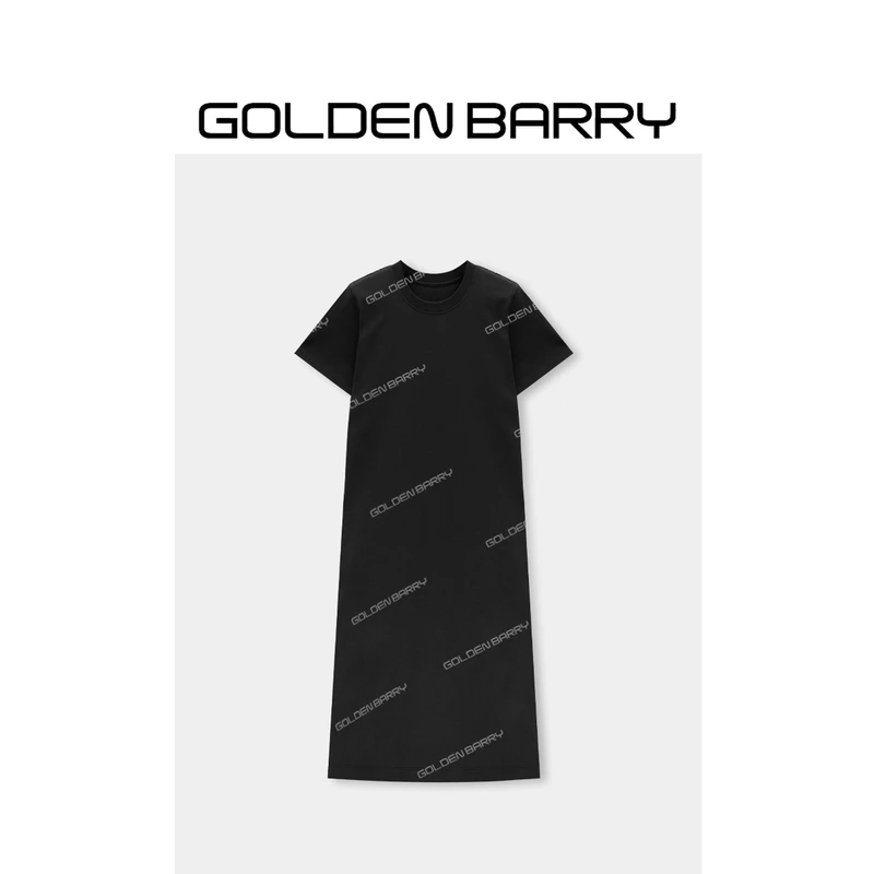 GOLDENBARRY|301296“雾面雕花露背”精致V字蕾丝性感针织裙