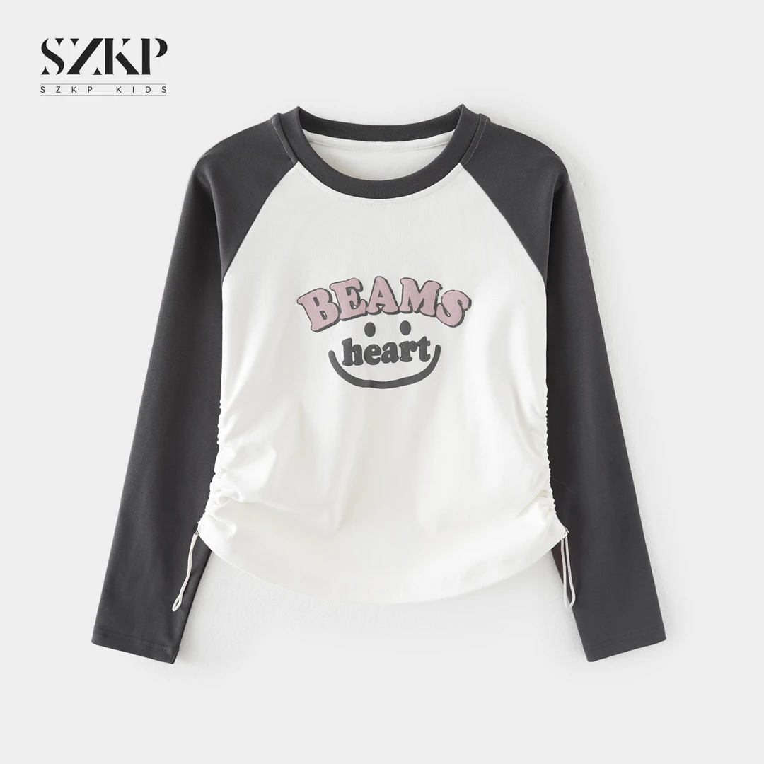 SZKP秋季新款女童装长袖T恤中大童休闲百搭儿童打底衫BGYQ553148