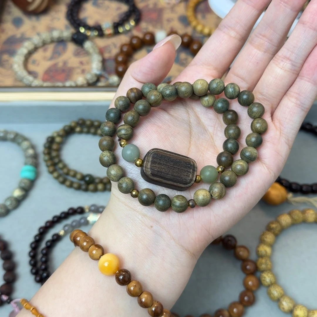 菩提手串/手链双圈绿檀8