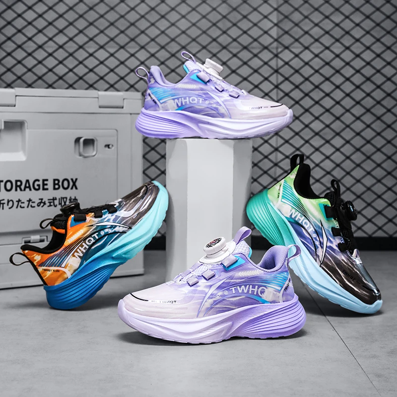 TWHQT KIDS童鞋秋冬季男童四季防水儿童皮面女童运动中大童跑步鞋