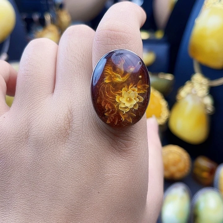 琥珀银S925镶嵌裸石