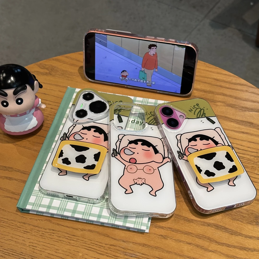 欧克里里睡觉小新被子支架适用苹果16/17手机壳华为vivo小米oppo