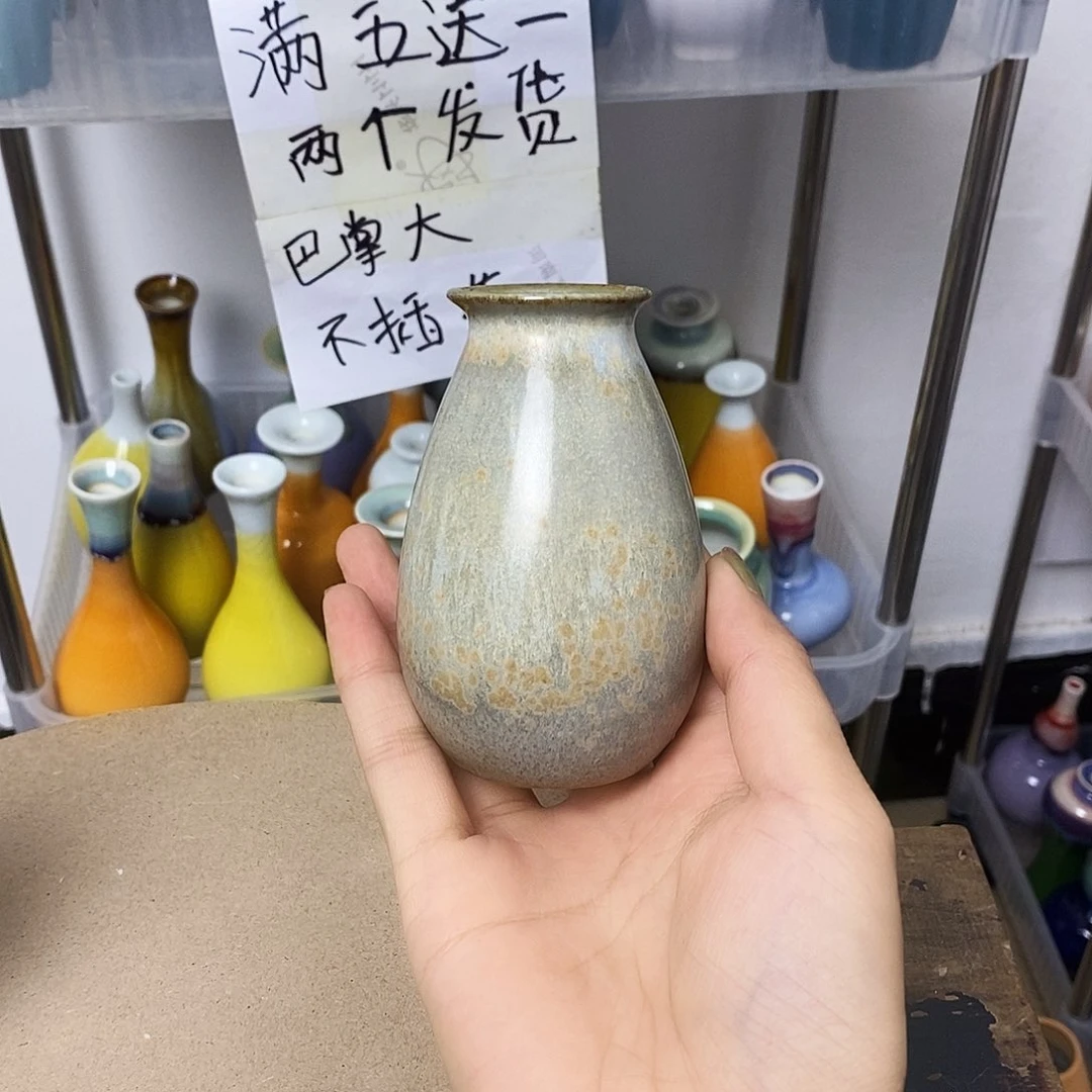 摆件景德镇高温陶瓷小花器