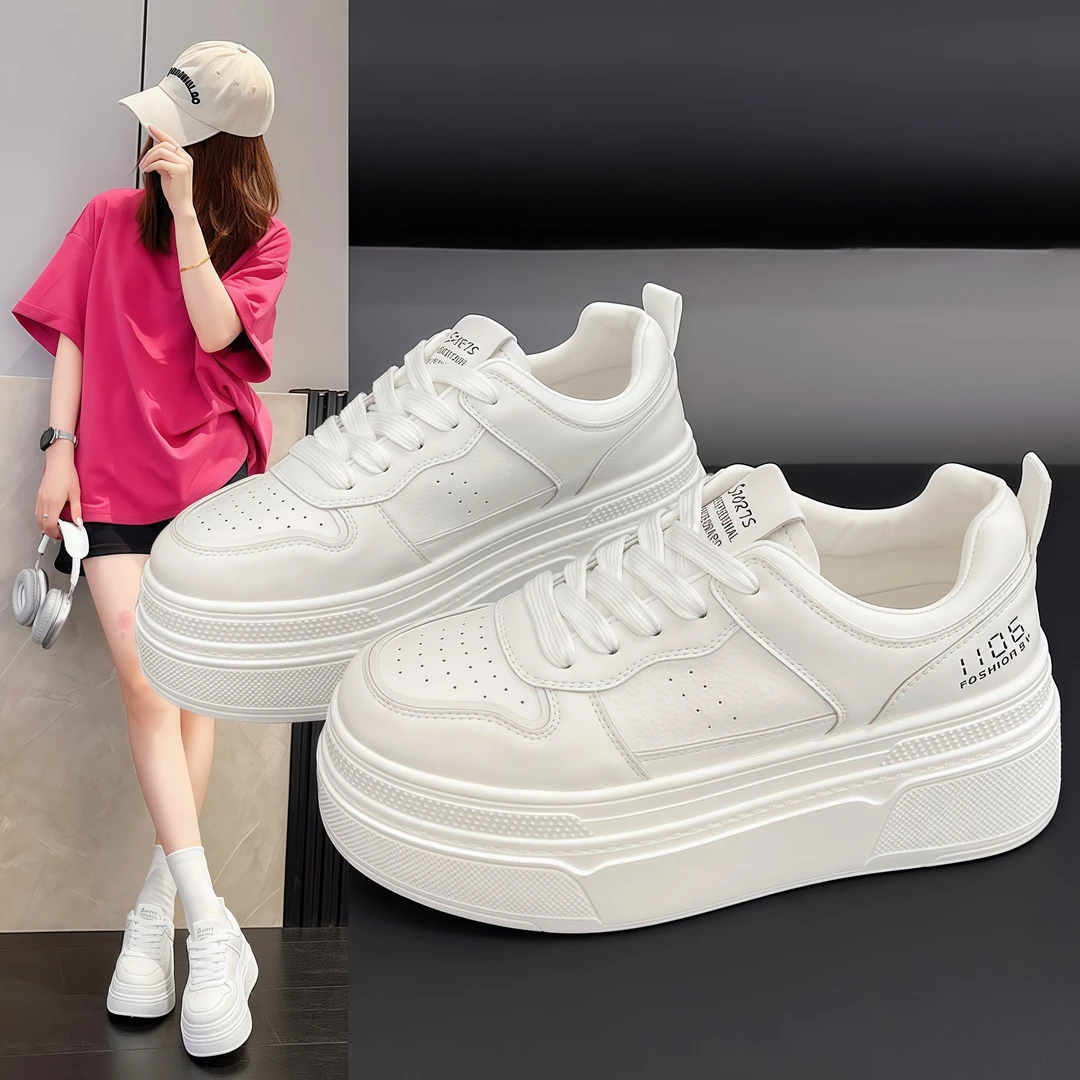 2025增高7公分厚底百搭小白鞋秋季轻便网红防水台ins潮流休闲鞋