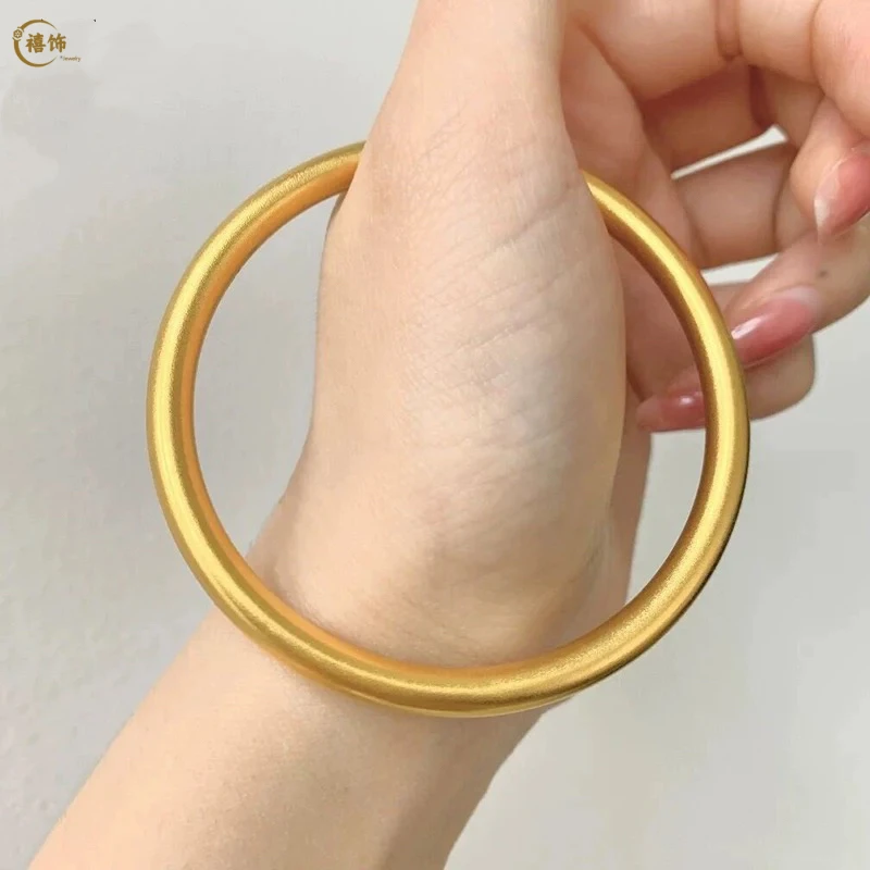 合金手镯 古法传承 实心素圈永不掉色时尚气质经典百搭3.8节礼物