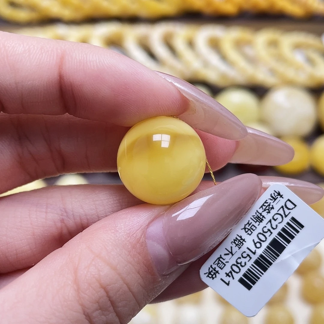 琥珀未镶嵌裸石17mm圆珠