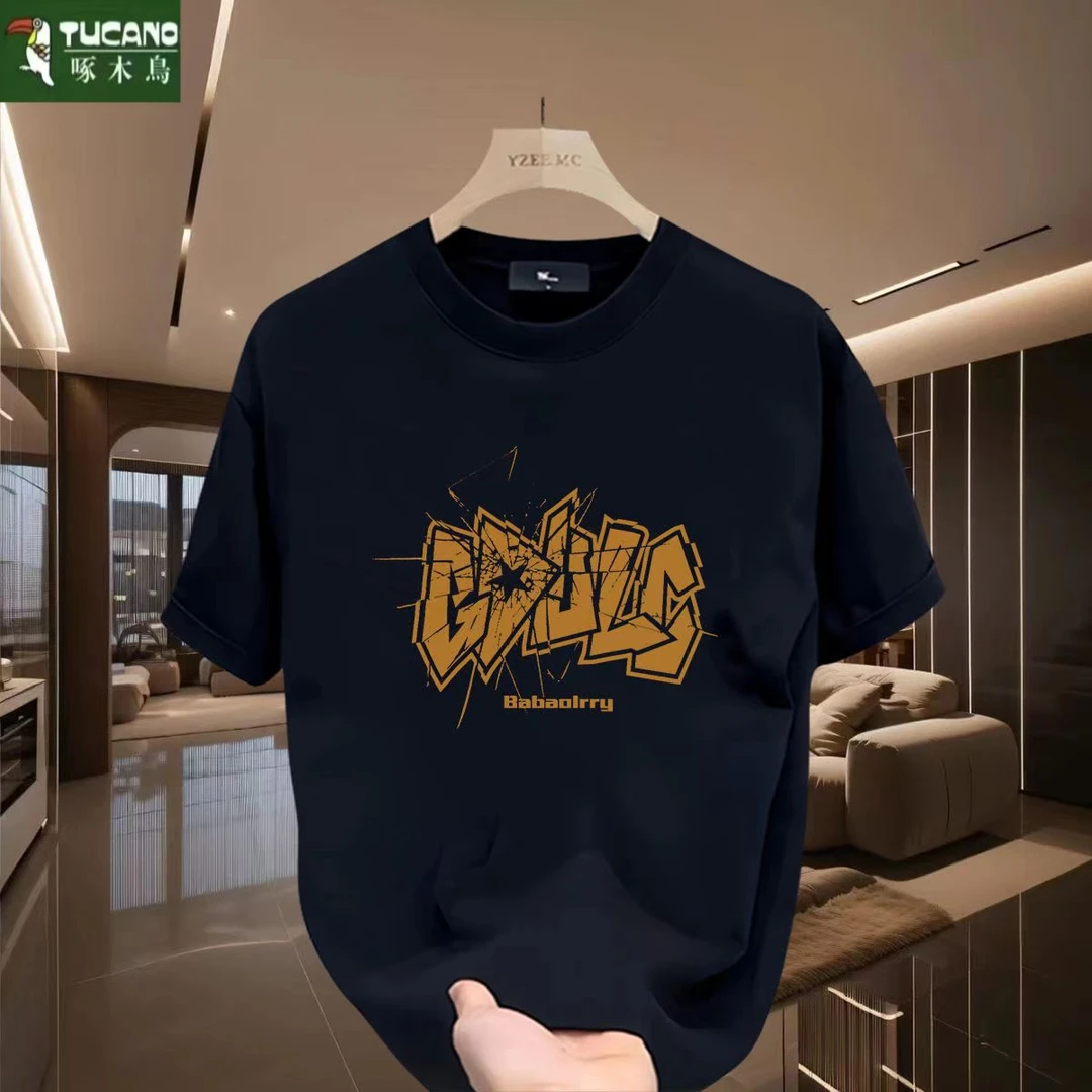 TUCANO/啄木鳥男士短袖 轻薄透气 潮流纯棉时尚夏季圆领印花半袖