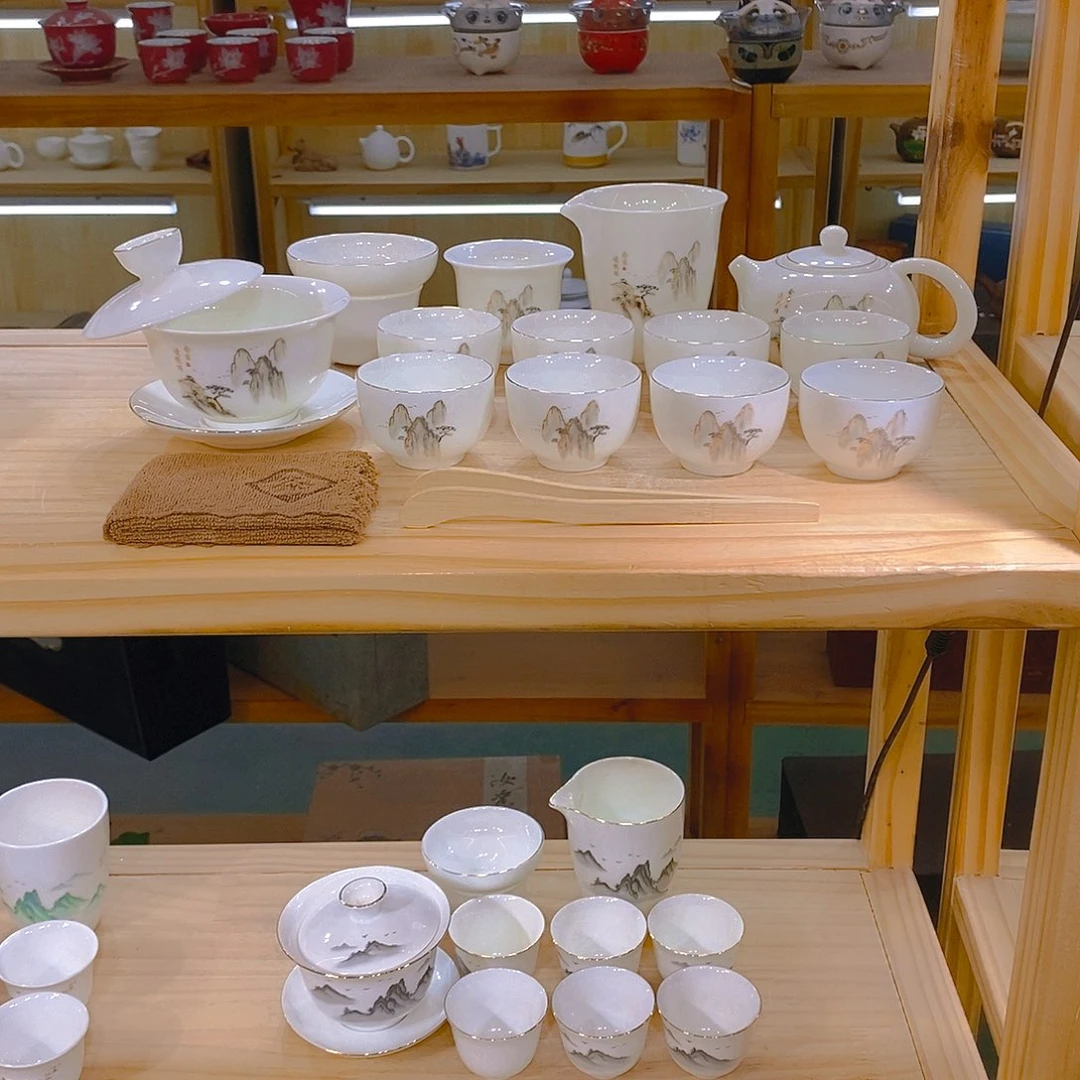 【不止】羊脂玉瓷茶具套装