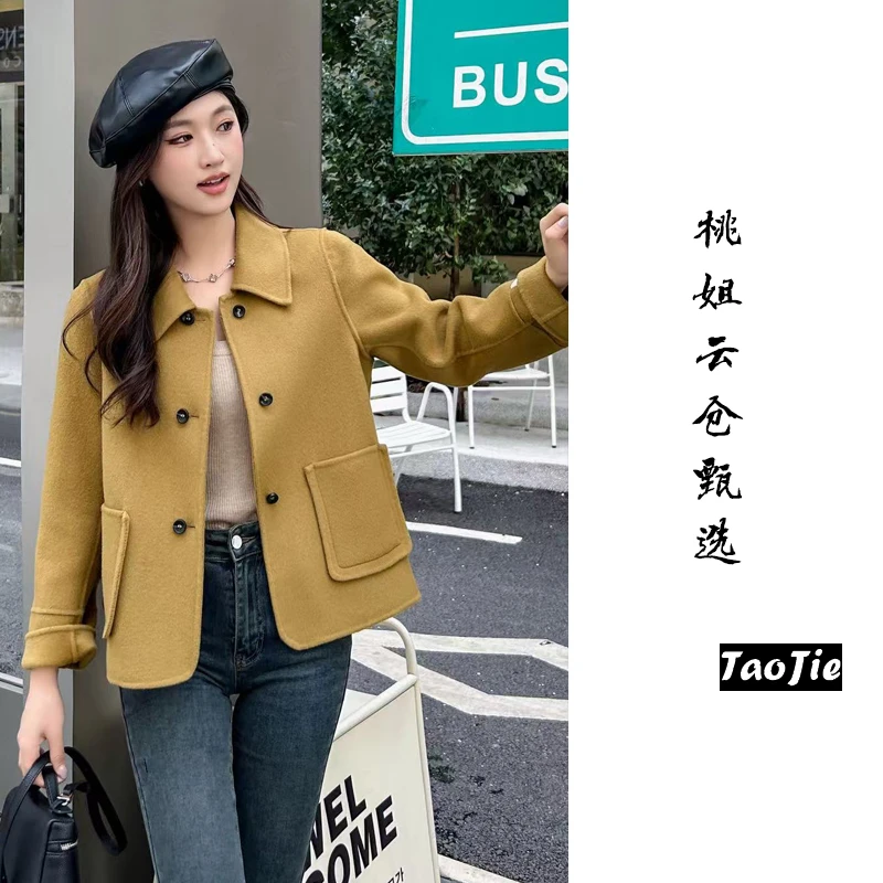 M2227羊毛大衣秋冬季气质百搭羊毛大衣外套女