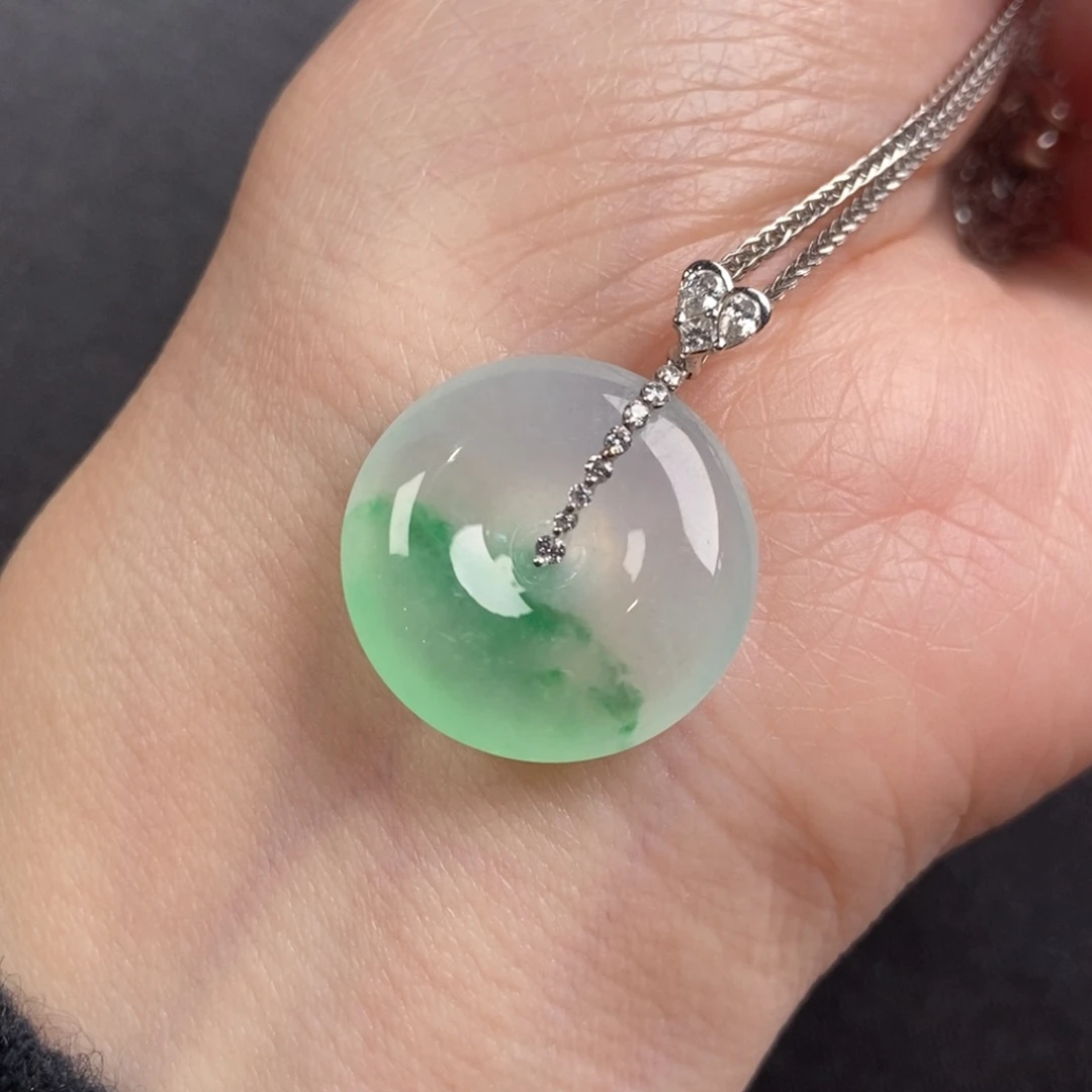 翡翠颈饰18K金镶嵌19.7-5.6