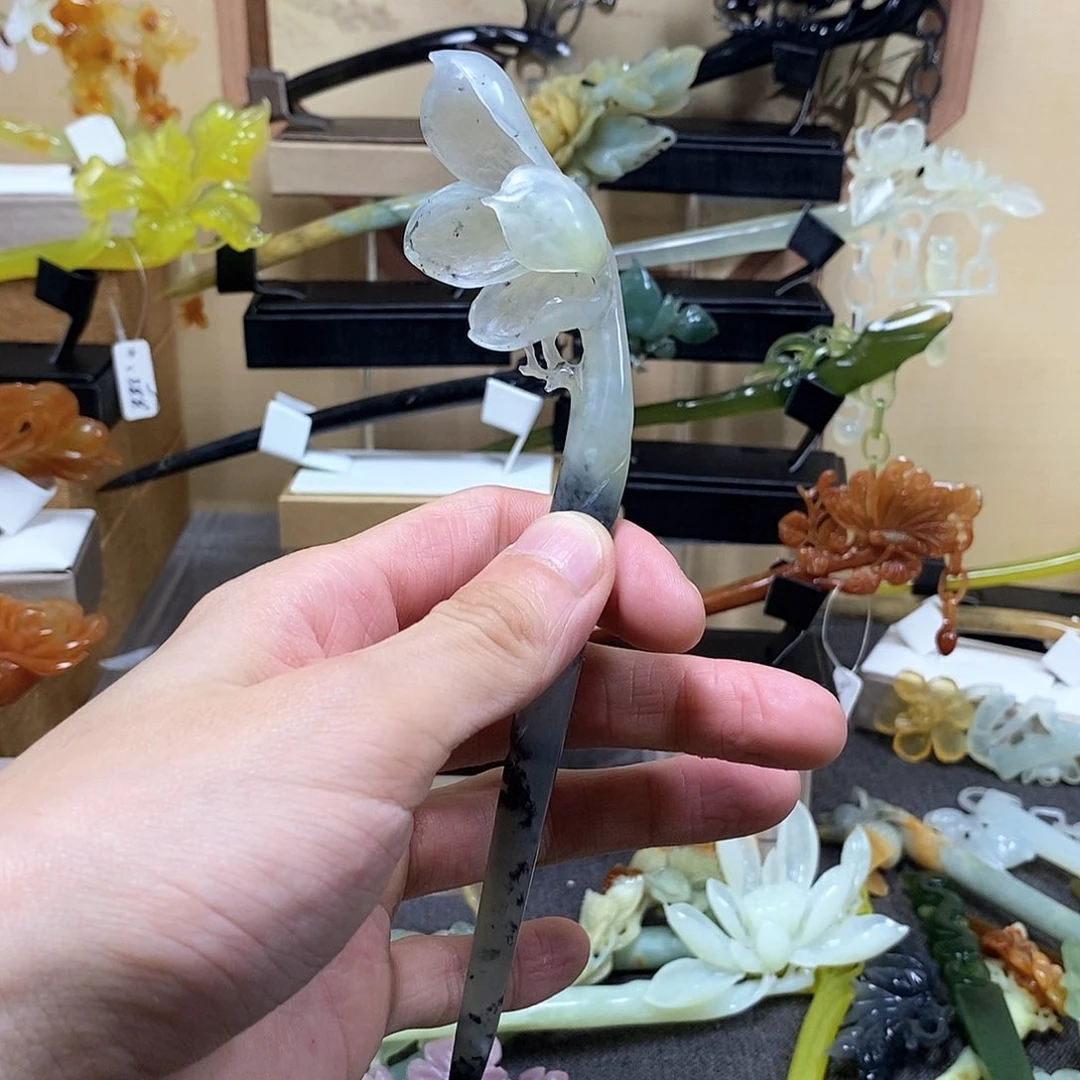 蛇纹石玉发饰未镶嵌?*晴