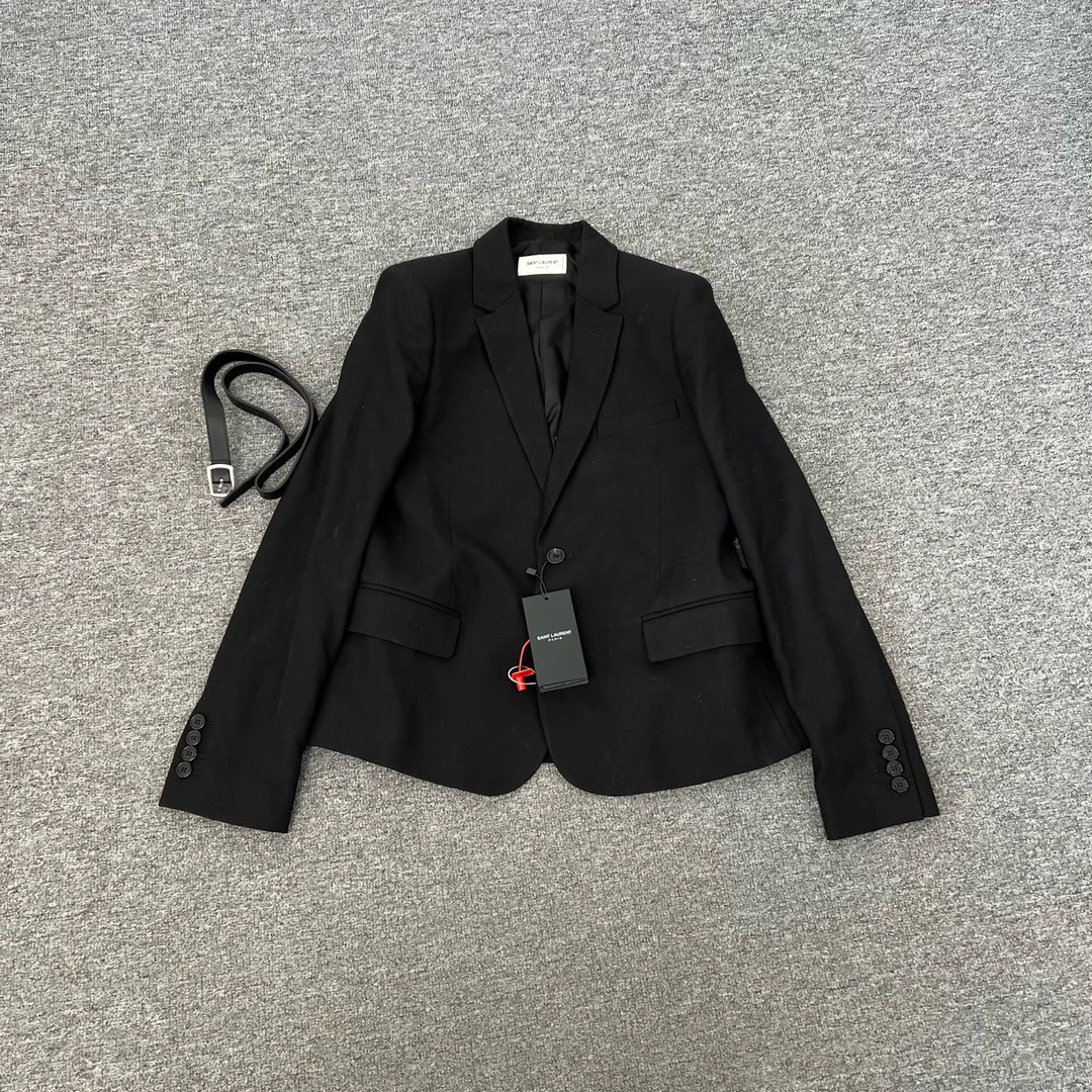 99新 YSL/圣罗兰 黑色 西装外套 38码