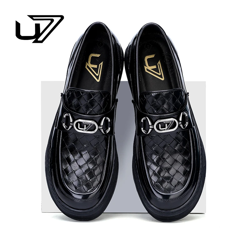 U7品牌男鞋 好鞋相伴 新款真皮百搭商务休闲皮鞋