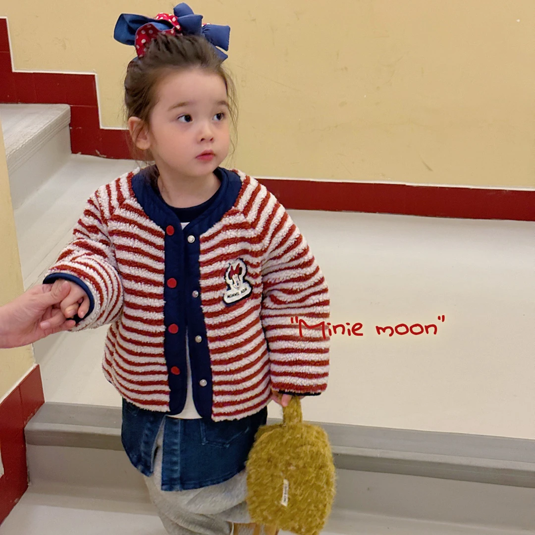 Minie moon官方正版米奇条纹棉服织带卫衣运动裤可收脚设计师款