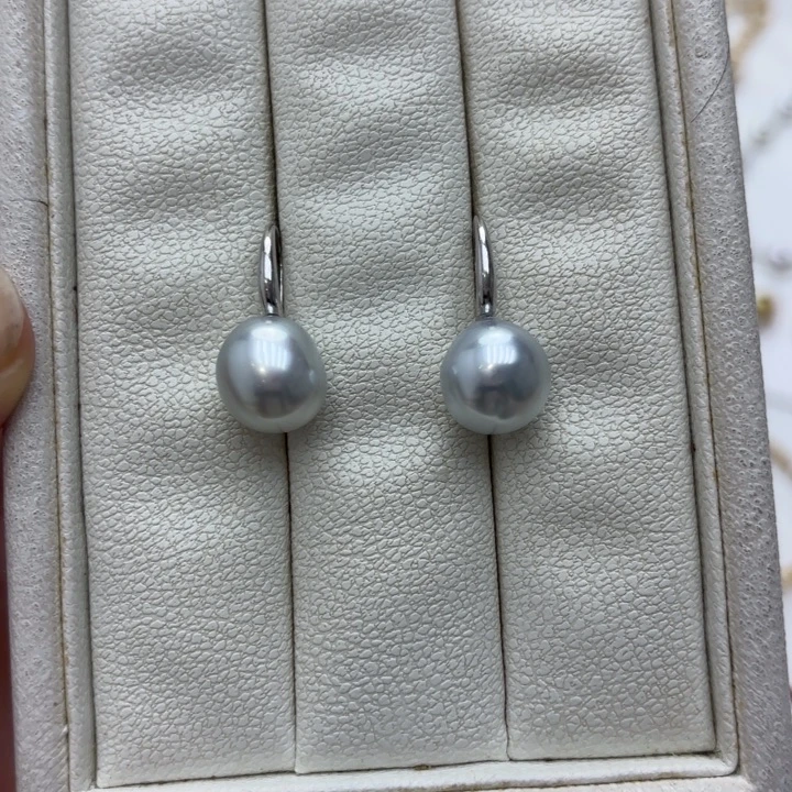 18K金镶嵌耳饰海水珍珠