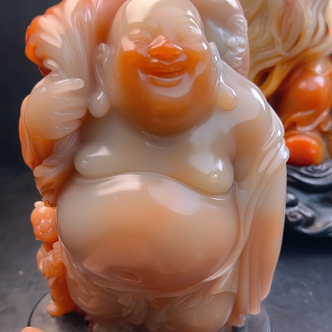 梦***奇寿山石寿山石圆雕弥勒佛
