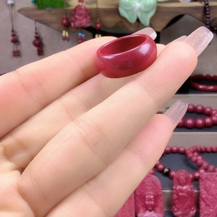 天然辰砂戒指圈口16.7