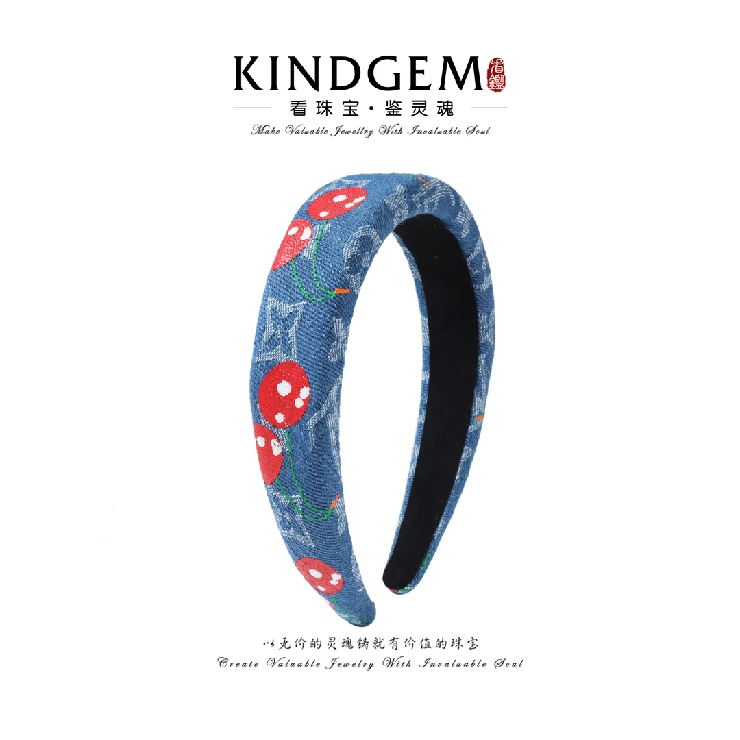 KindGem 红樱桃牛仔设计显发量发箍高颅顶头饰百搭发饰 C-43320
